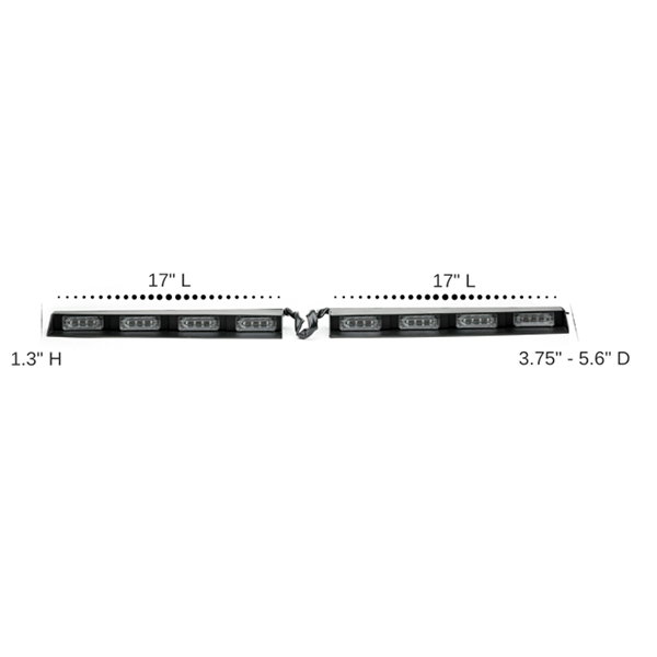 Visor undercover interior Strobe light bar L624D2